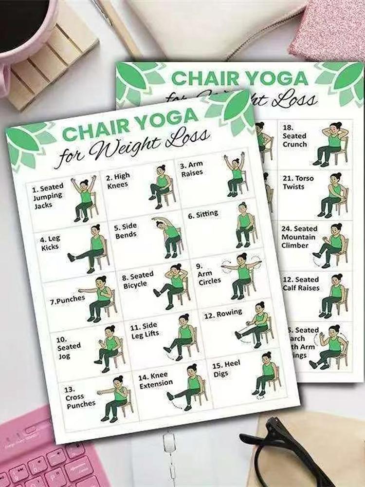 2 PCS Yoga Poster Home Exercis - огляд і ціна Sports Equipment Poster